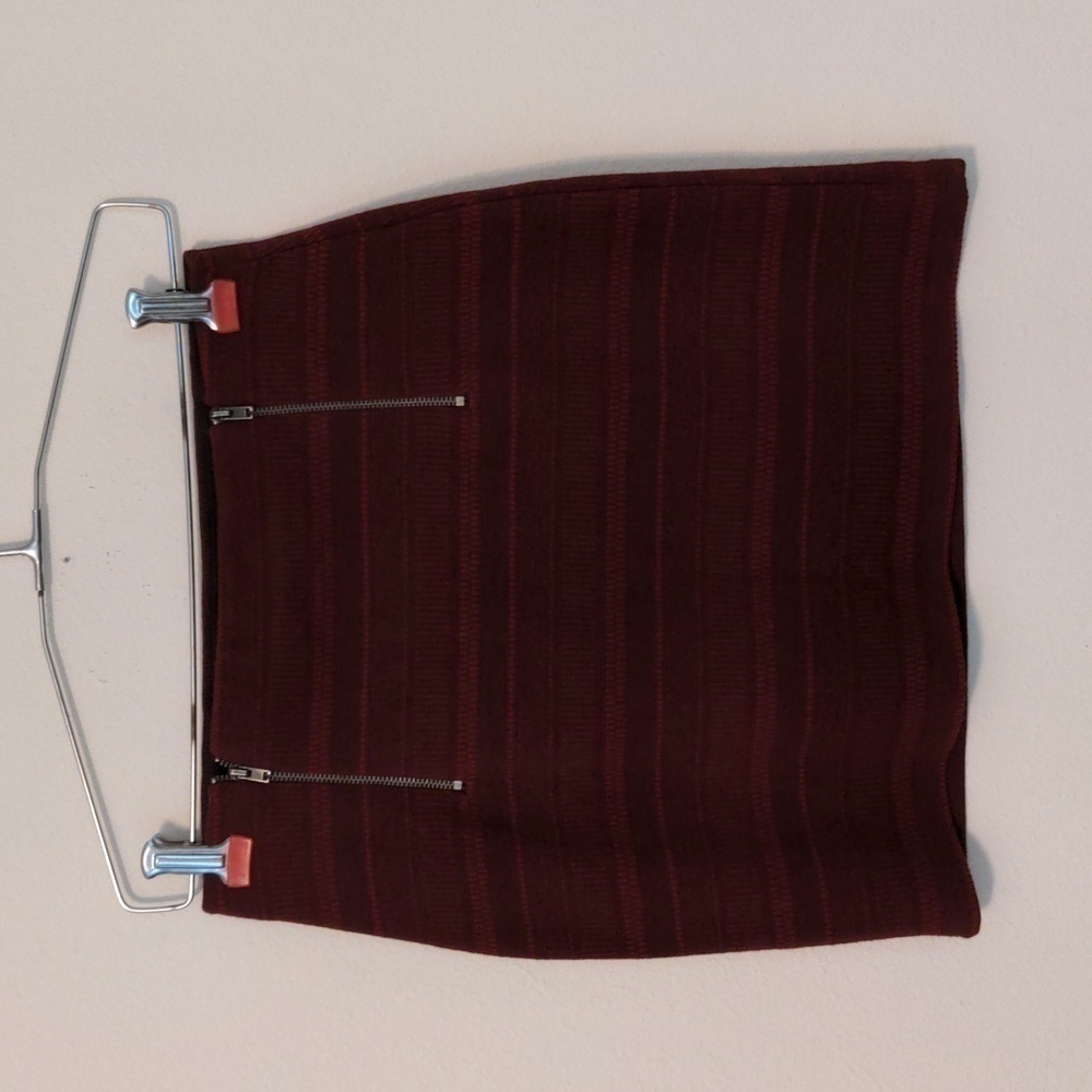 NWT Hollister Red Knit Mini Skirt Double Zipper Size S